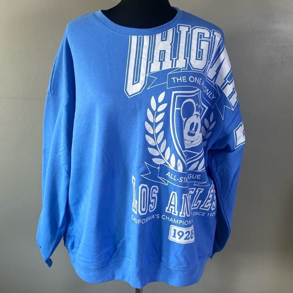 Disney Mickey Mouse Blue Crewneck Sweatshirt Sz XXL NWOT